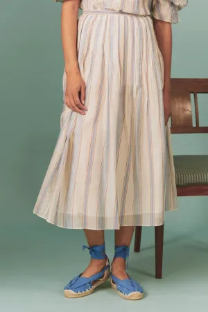 Verde Skirt Chanderi Stripes | Lavender