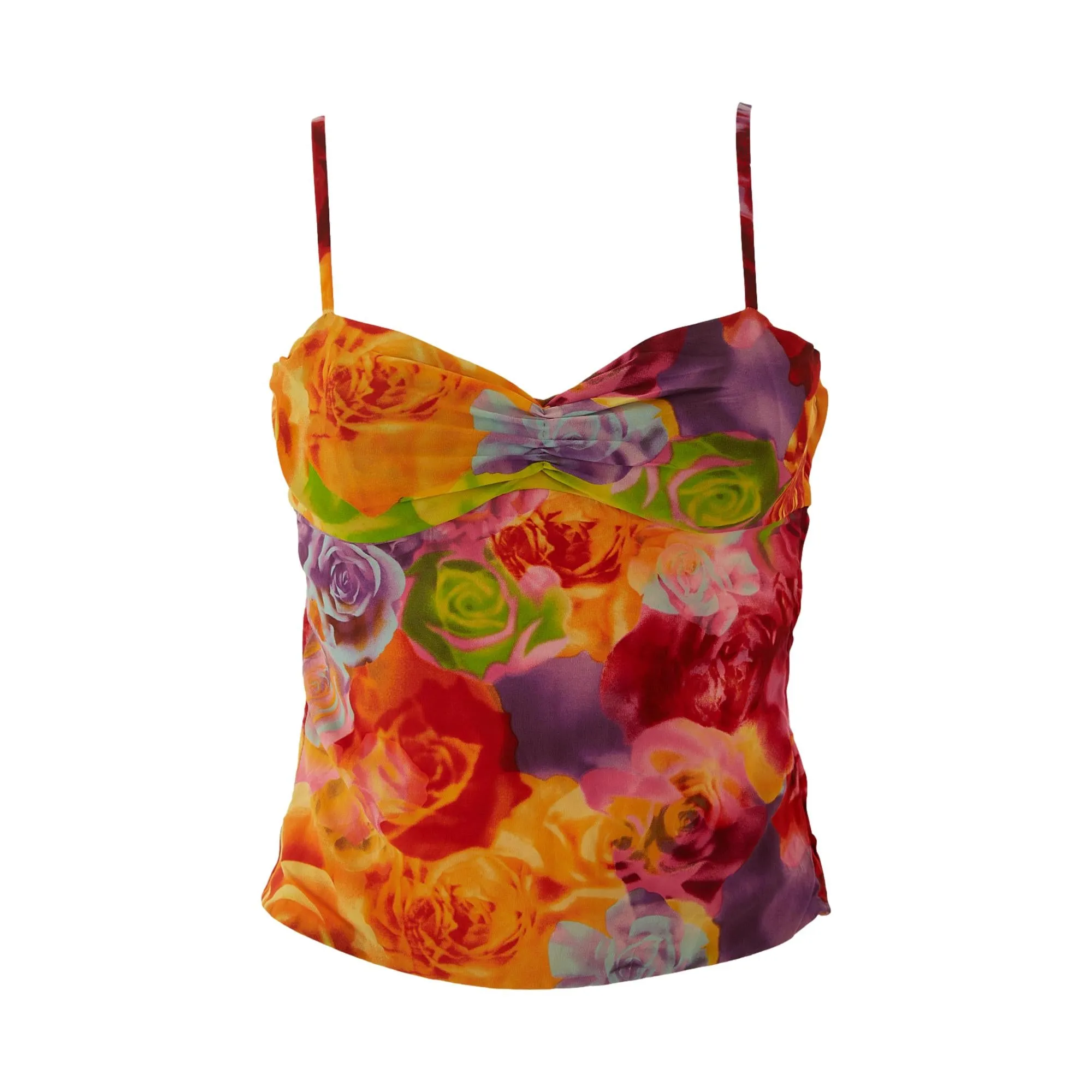 Versace Multicolor Floral Print Skirt Set