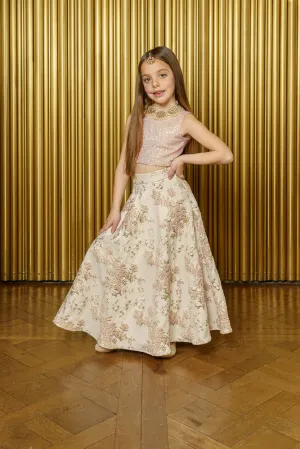VIENNA Floral Jacquard Kids Skirt