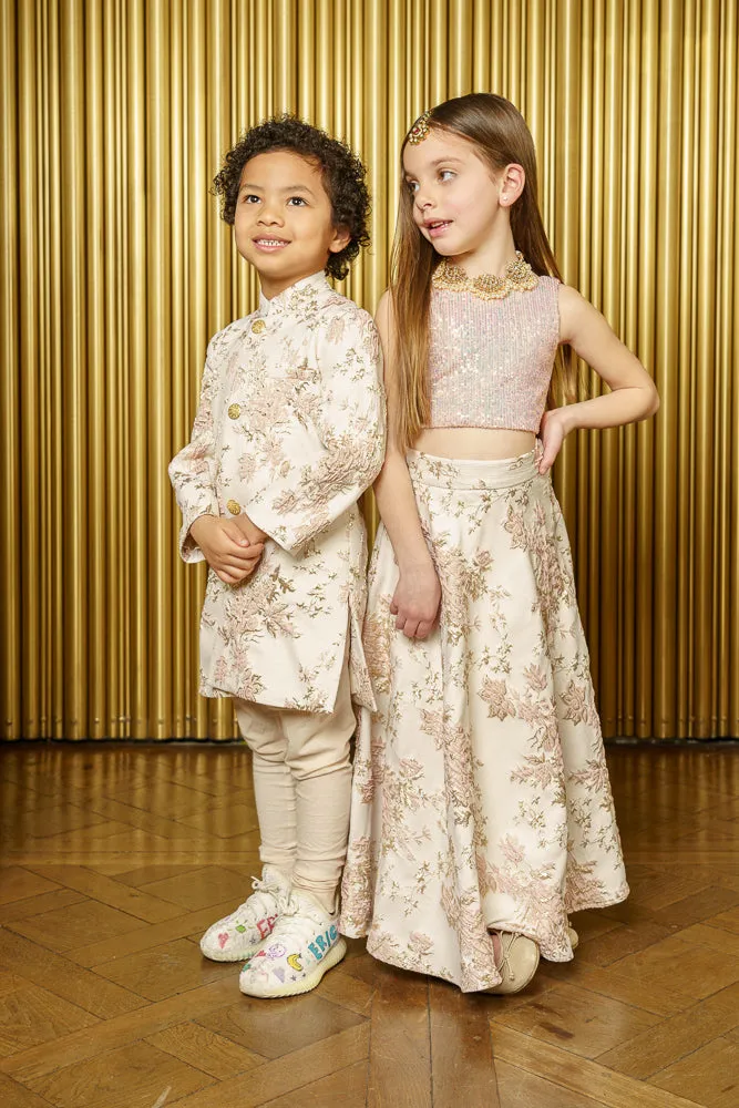 VIENNA Floral Jacquard Kids Skirt