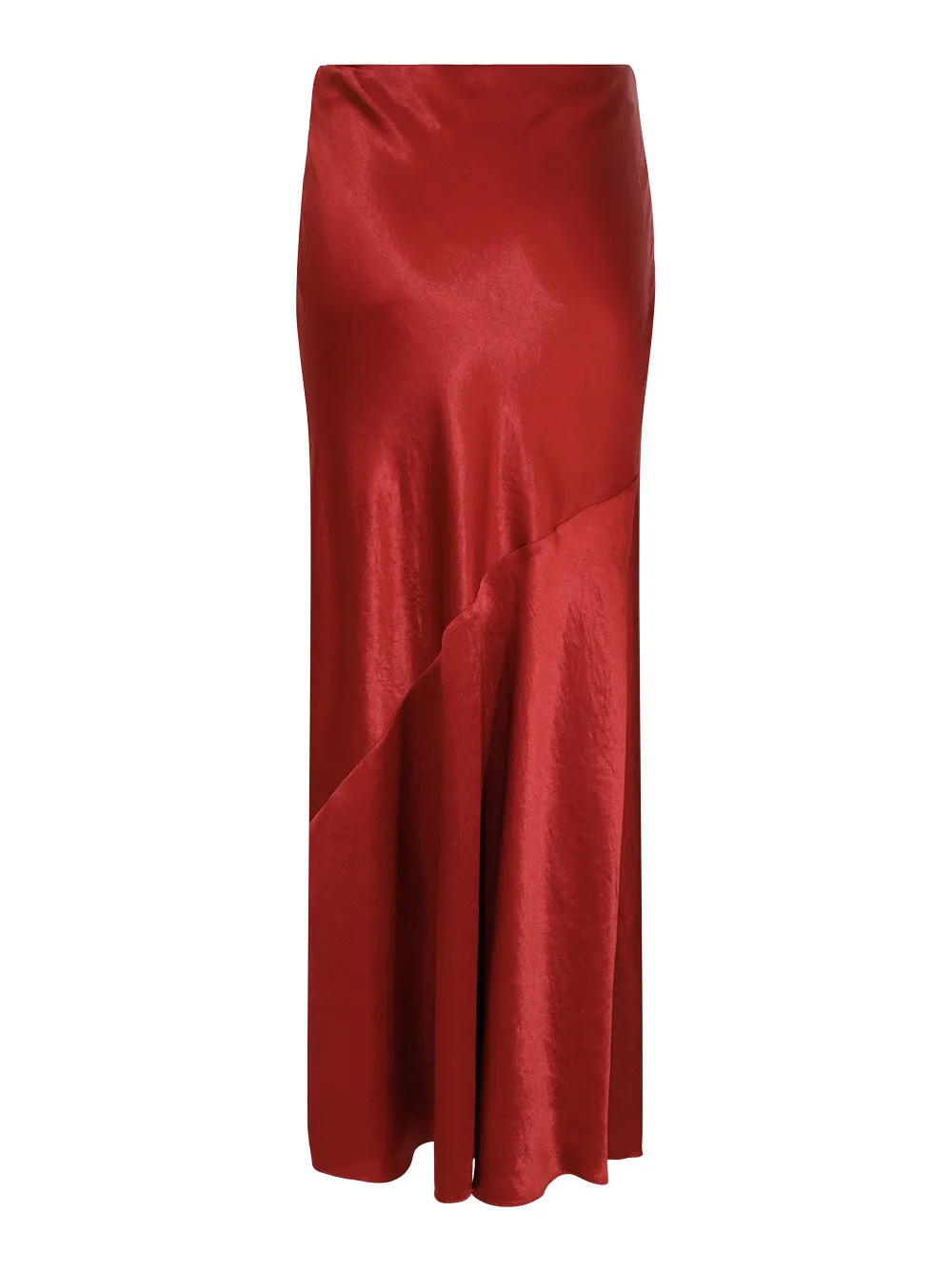 Vince Satin Maxi Skirt in Ruby Ink