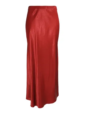 Vince Satin Maxi Skirt in Ruby Ink