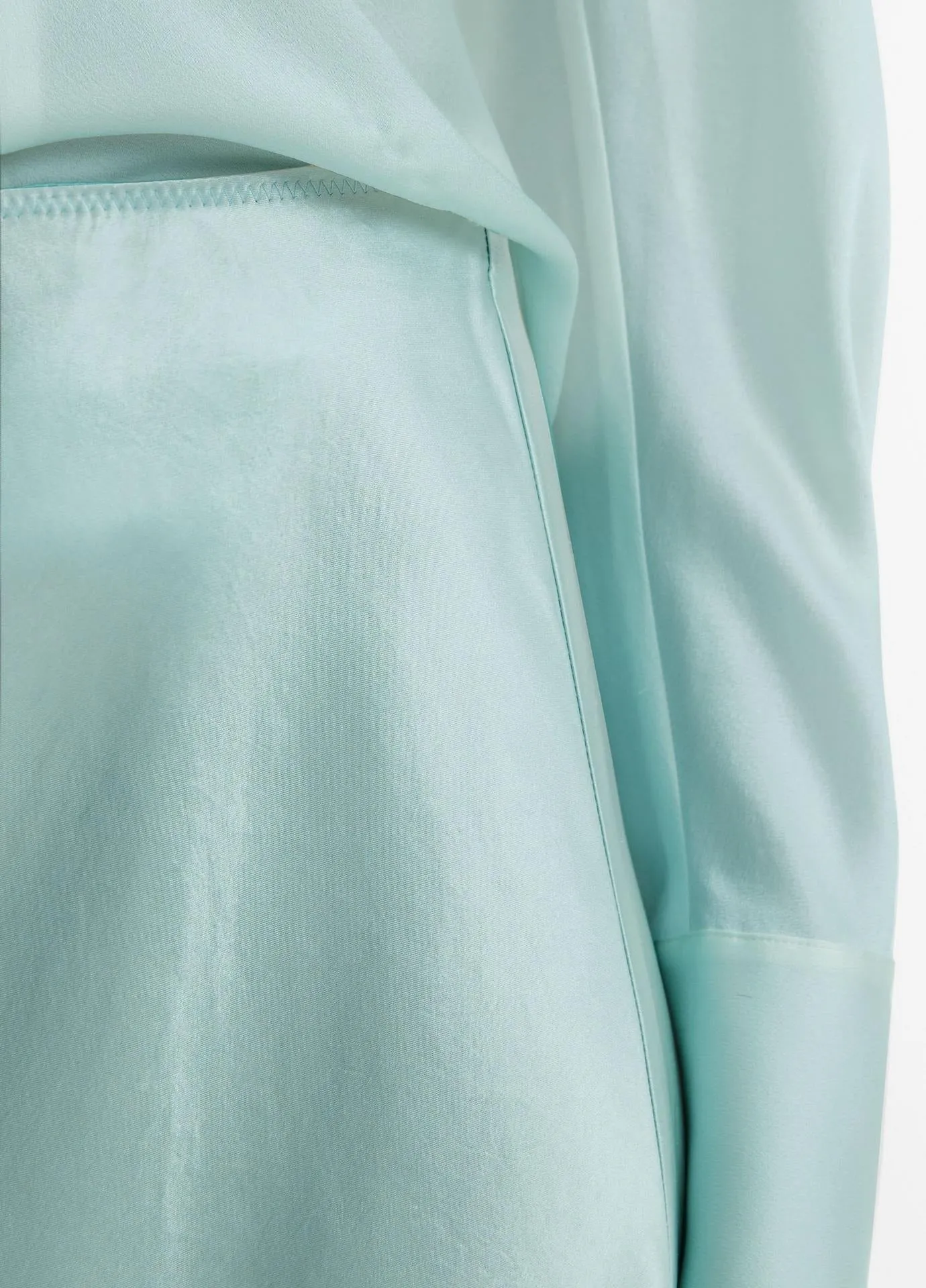 Vince Slip Skirt w/ Lingerie Elastic in Aqua Mineral