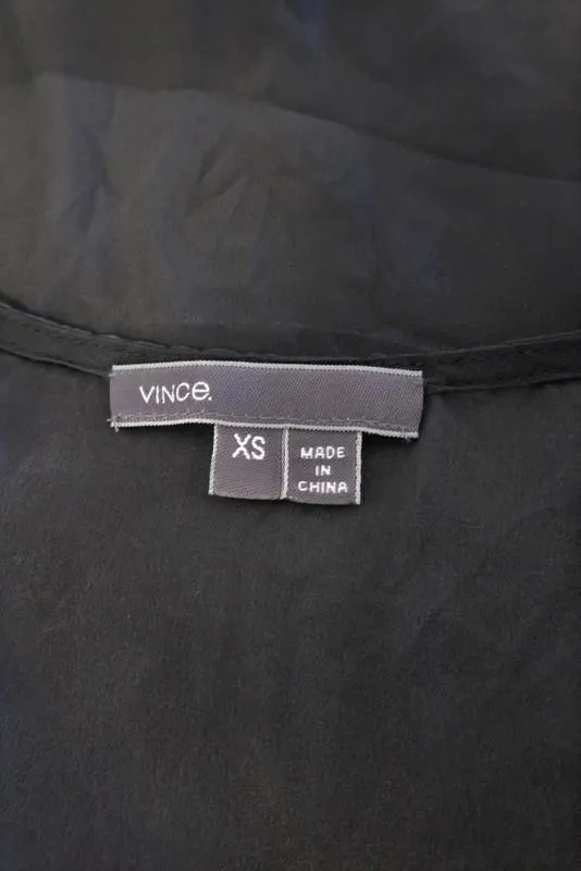 Vince Top Charcoal Silk-Back Jersey Size Extra Small Dolman Sleeve Tee