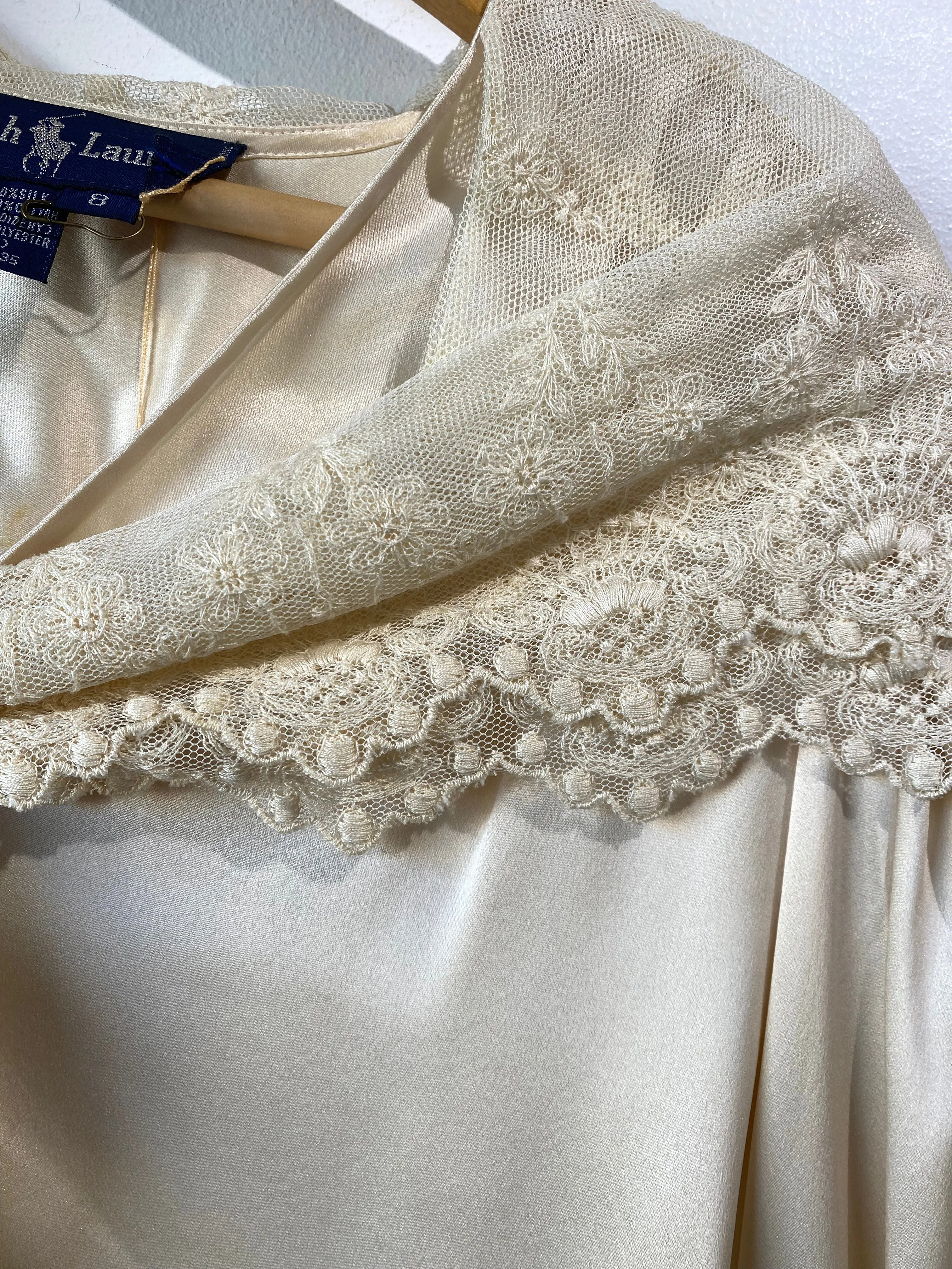 Vintage Ralph Lauren Silk and Lace Blouse