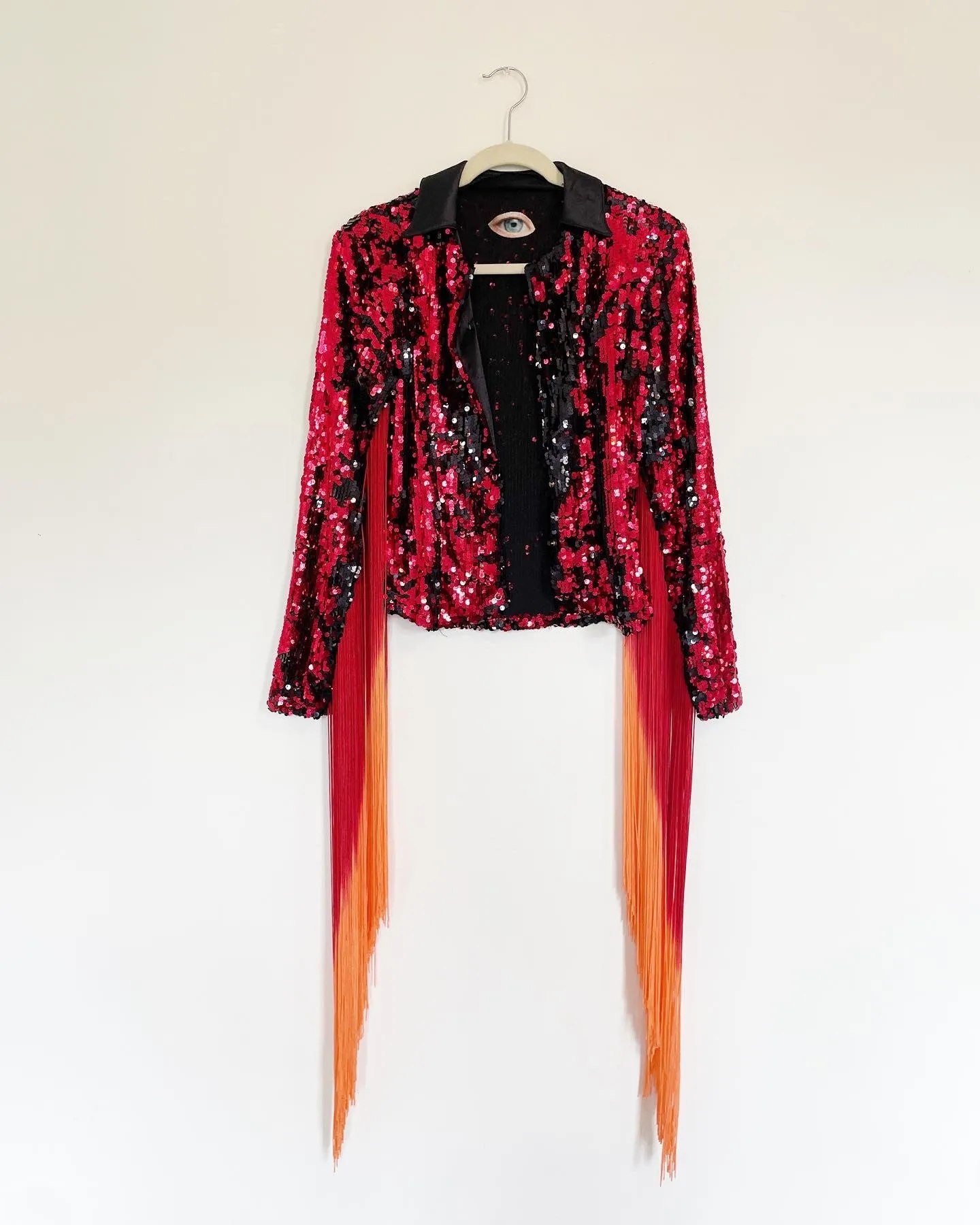 Vintage Sequin Jacket with Ombre Fringe