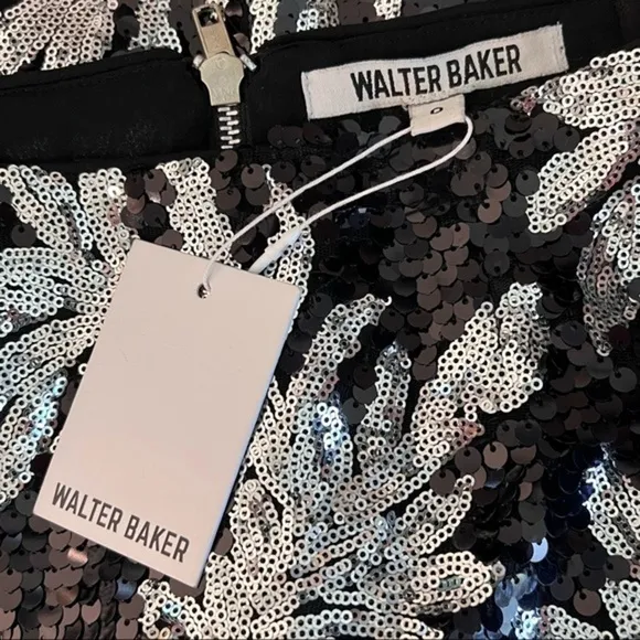 Walter Baker Letty Skirt in Sequin Fantasy, Black/ Silver, size 0 NWT