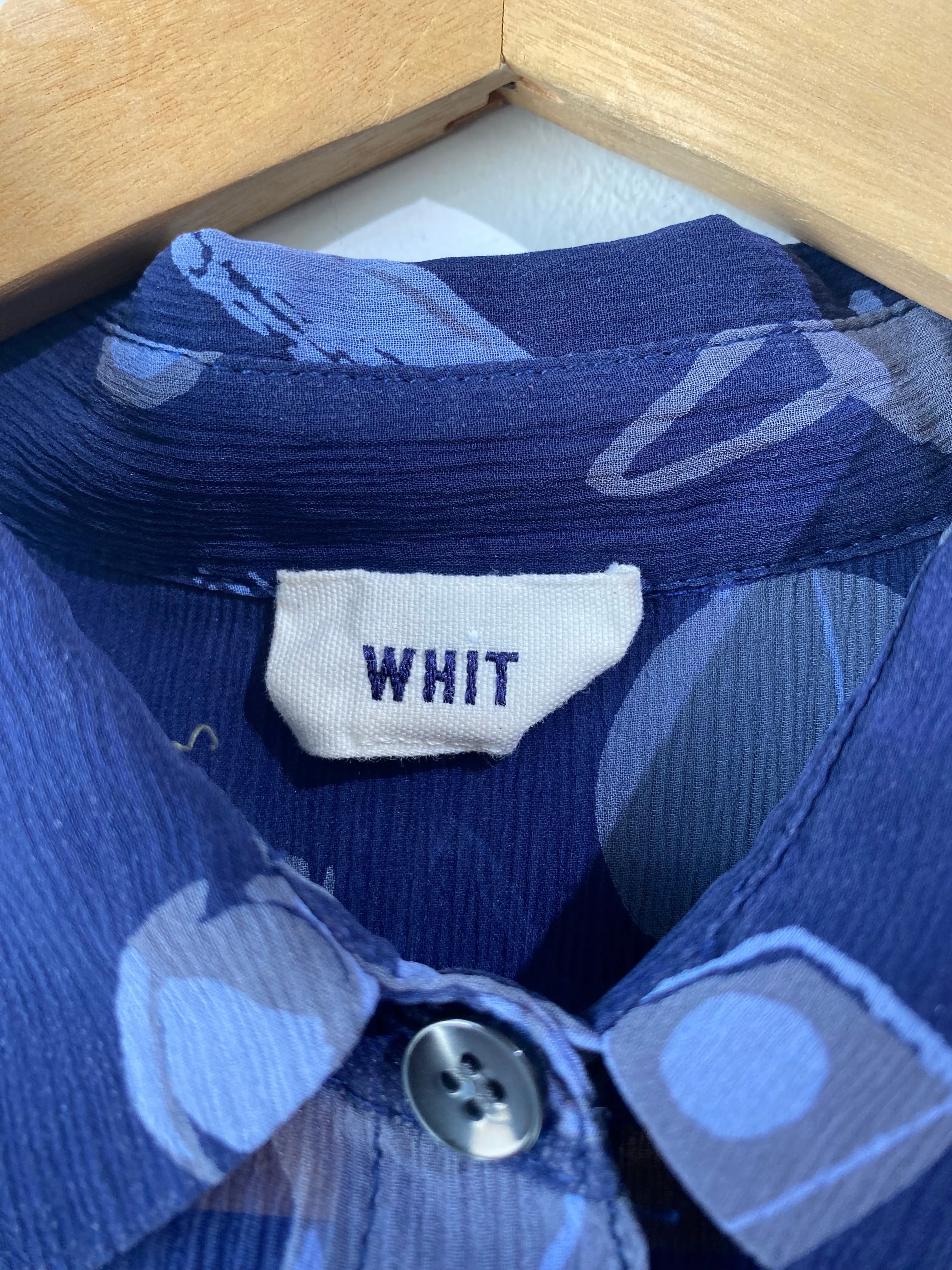 Whit Blue Planets Silk Shirt