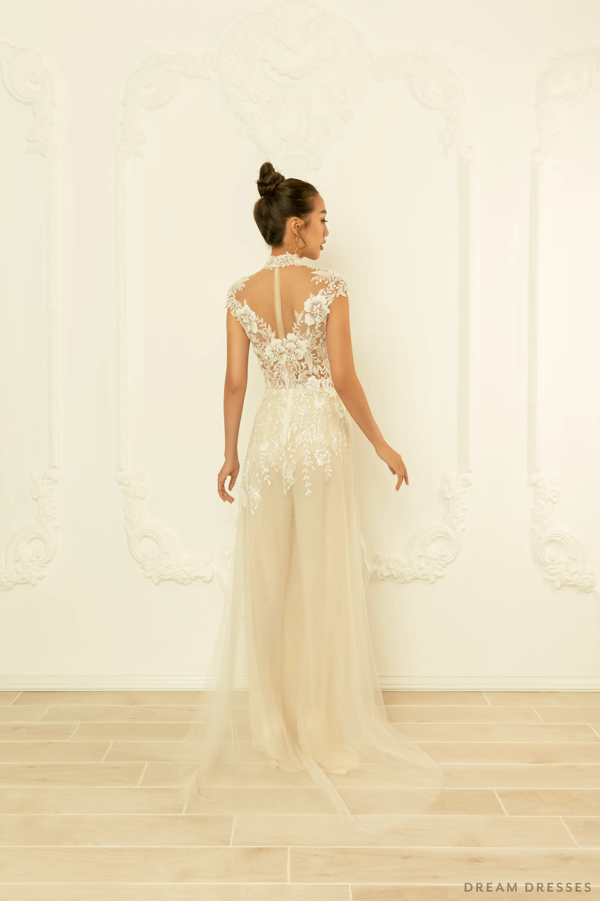 White Bridal Ao Dai | Modern Vietnamese Bridal Dress (#MEADOW)