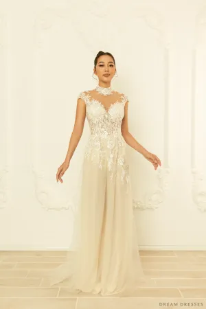 White Bridal Ao Dai | Modern Vietnamese Bridal Dress (#MEADOW)