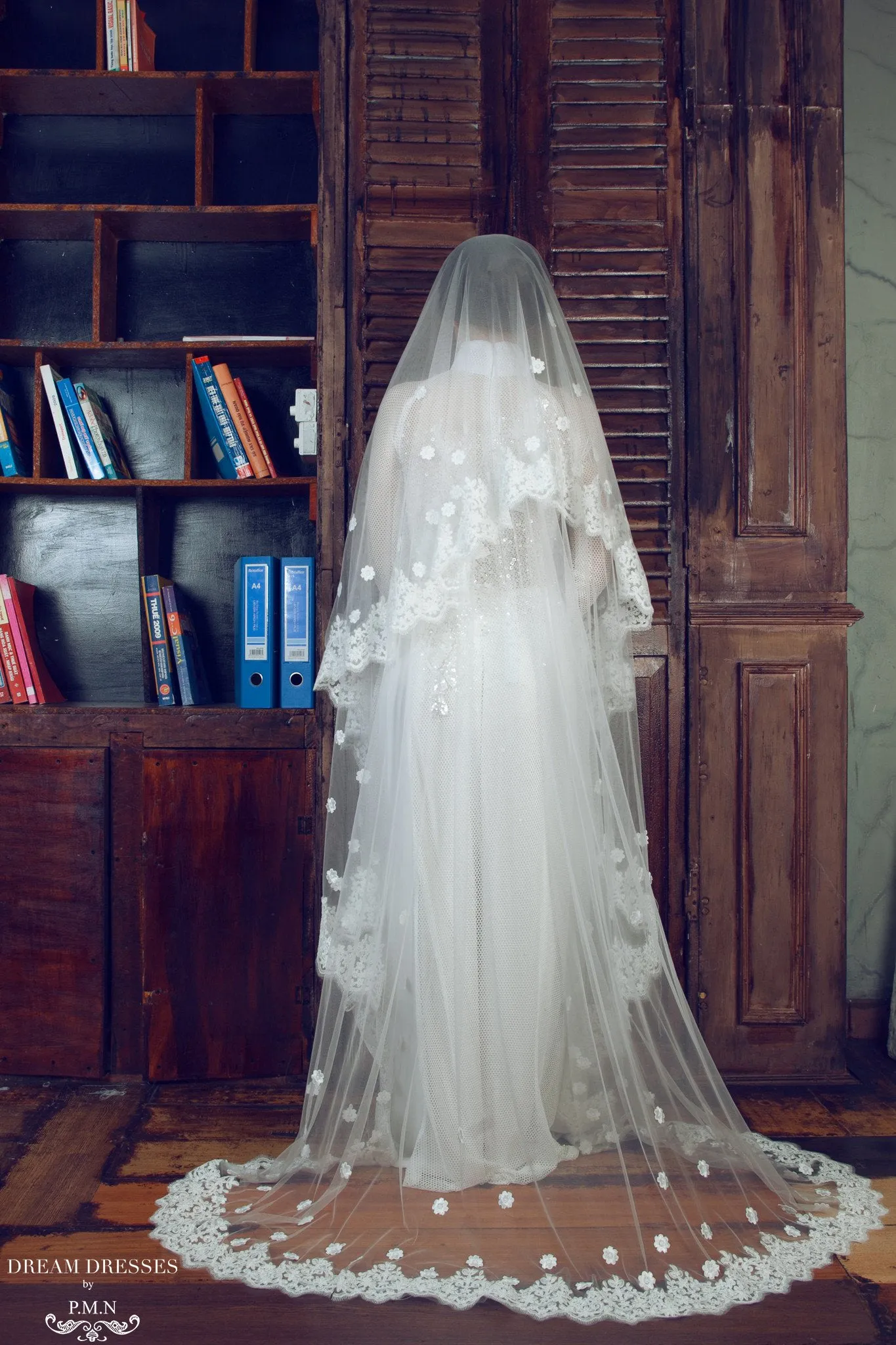 White Bridal Ao Dai | Vietnamese Bridal Dress with Embellishment (#SHERELLE)
