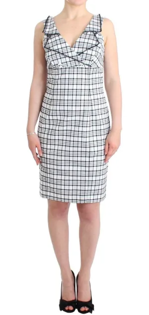 White checkered pencil dress