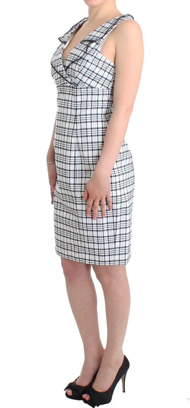 White checkered pencil dress