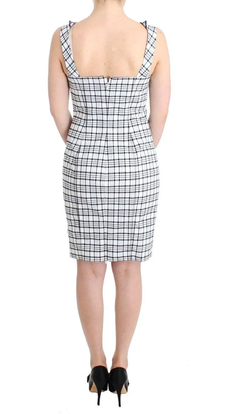 White checkered pencil dress