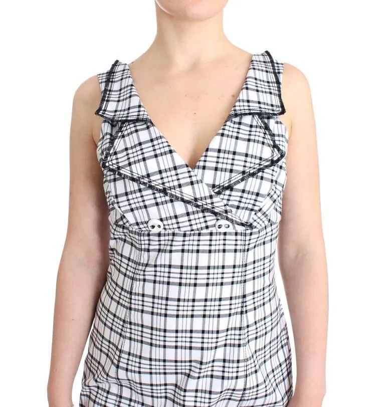White checkered pencil dress