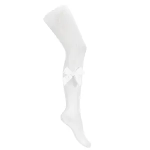 White Velvet Bow Tights