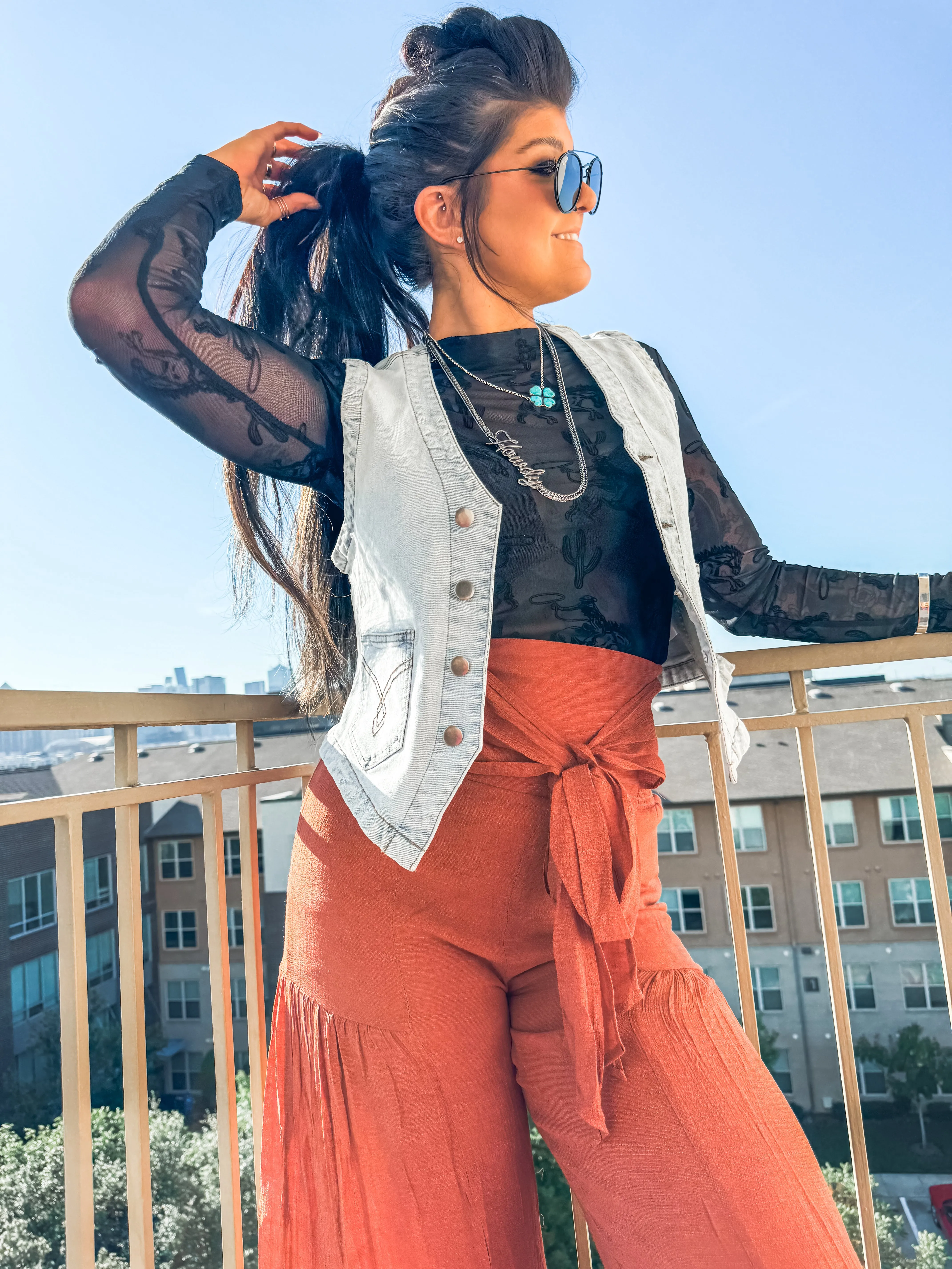 Wild Horses Mesh Top