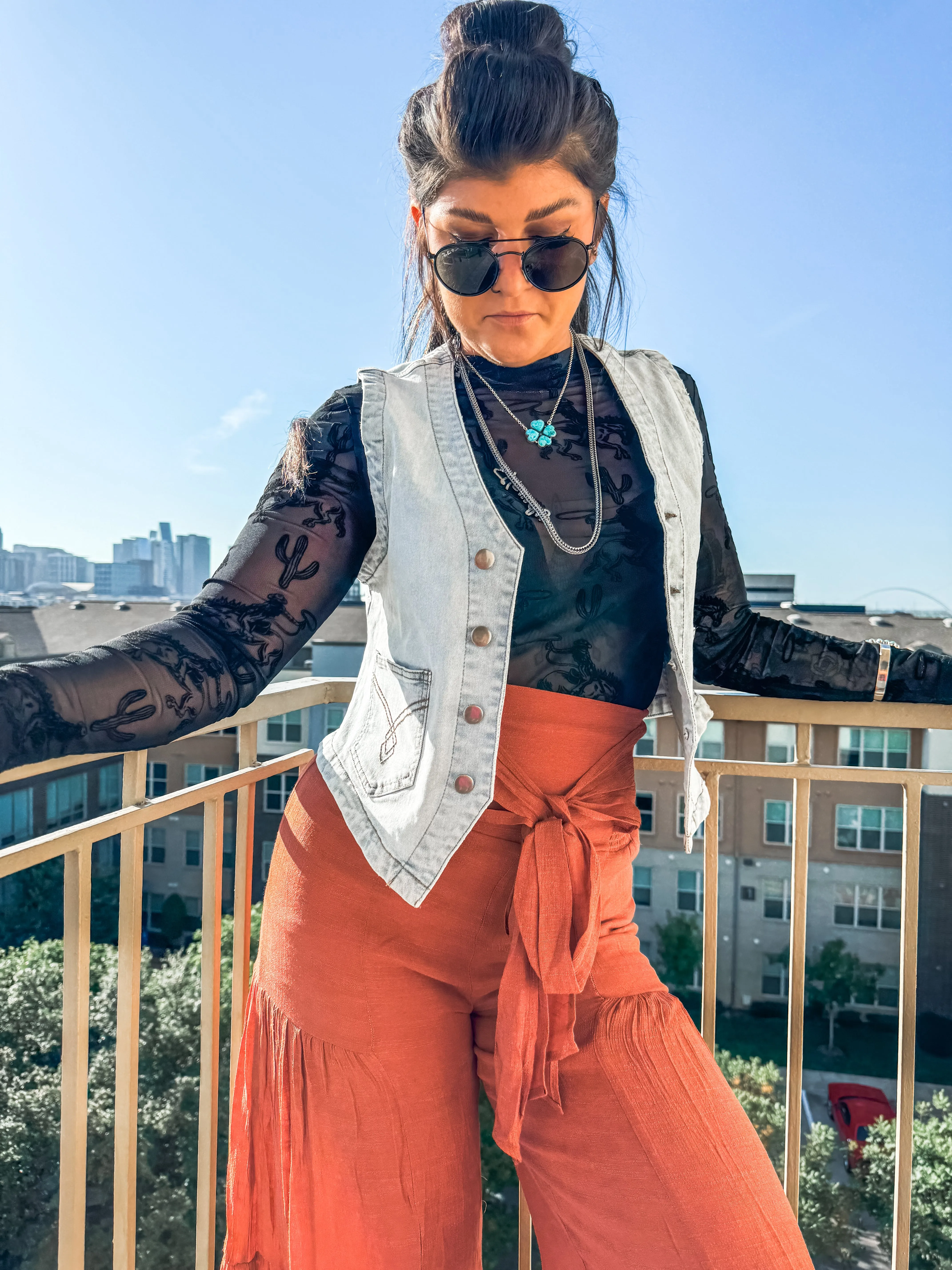 Wild Horses Mesh Top