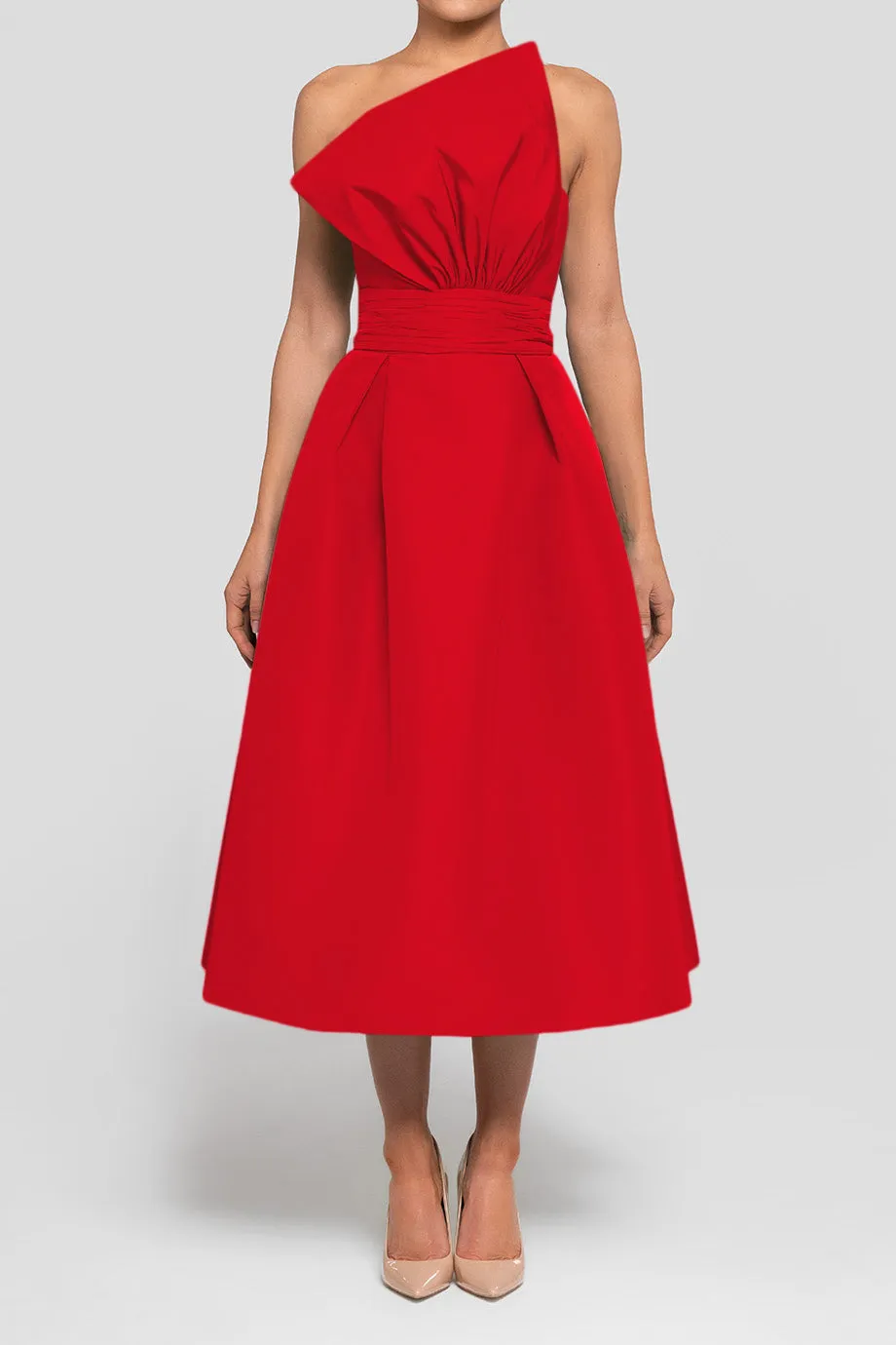 Willow Silk Faille Full Midi Dress