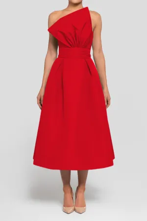 Willow Silk Faille Full Midi Dress