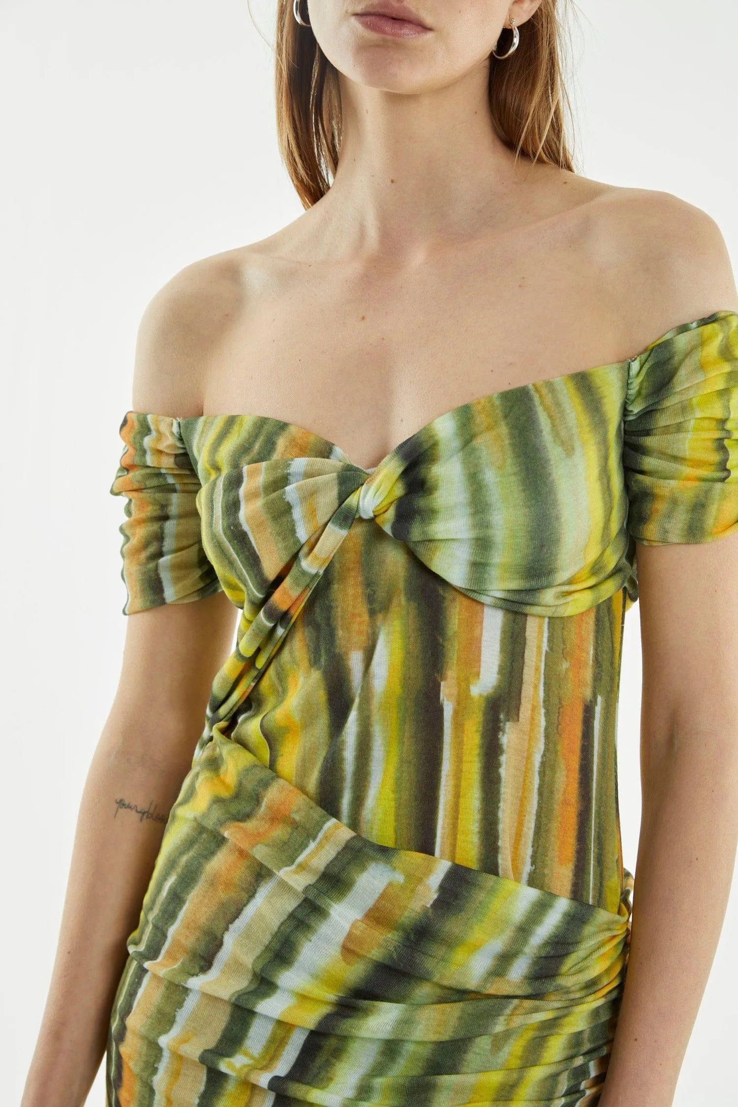 WIND THROUGH OFF SHOULDER DRESS | BRUSH STROKE