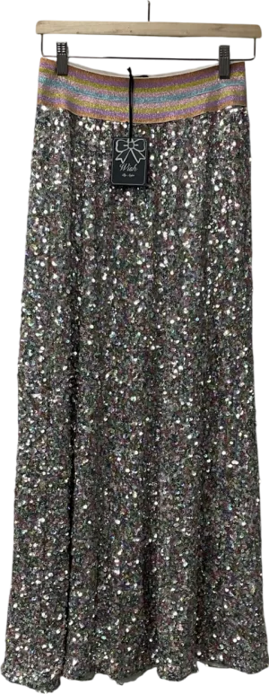 Wish Metallic Seline Sequin Skirt Multi- Coloured UK L