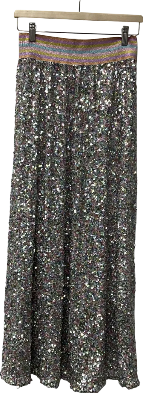 Wish Metallic Seline Sequin Skirt Multi- Coloured UK L