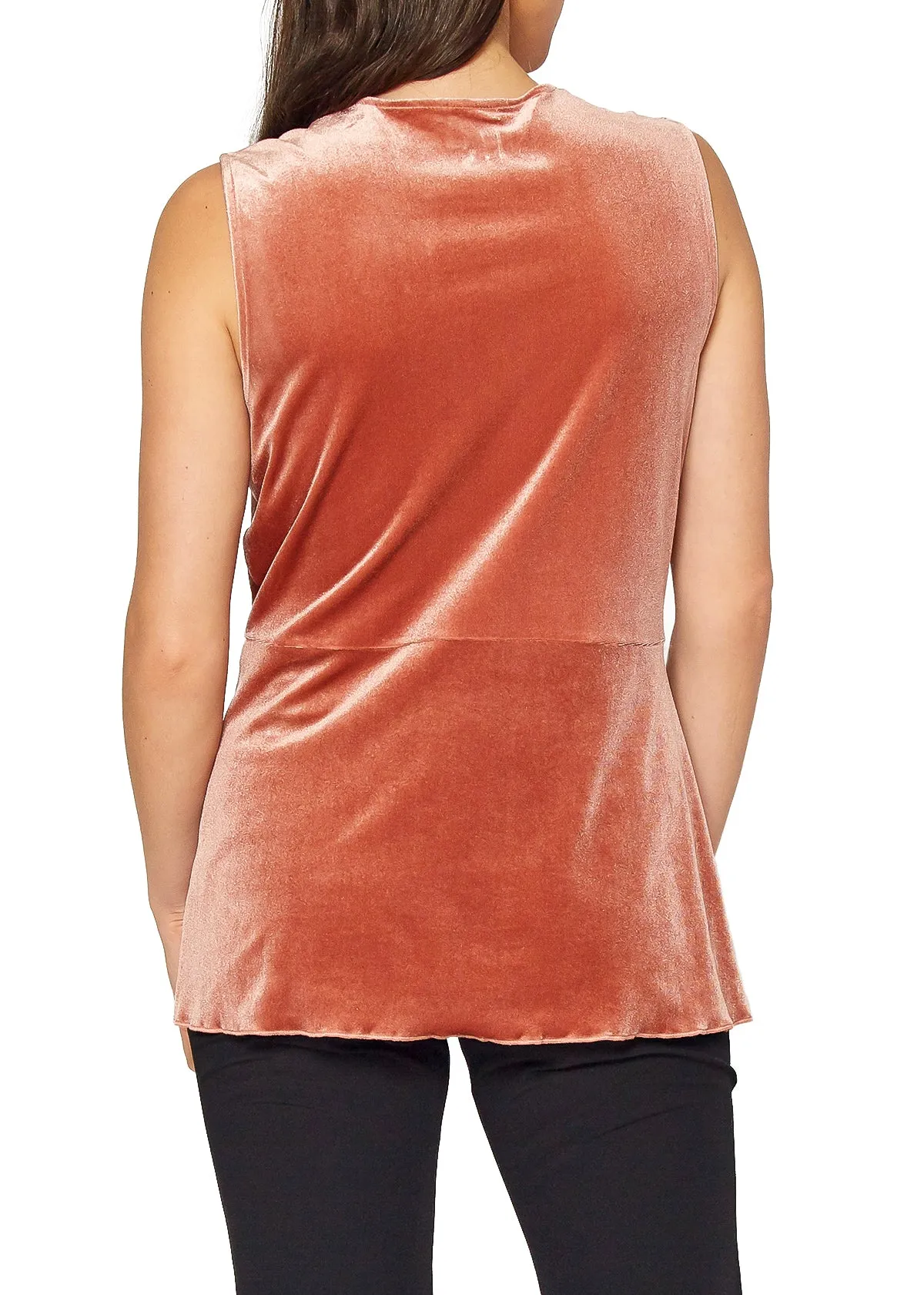 Women's Velvet Twist Front Sleeveless Top