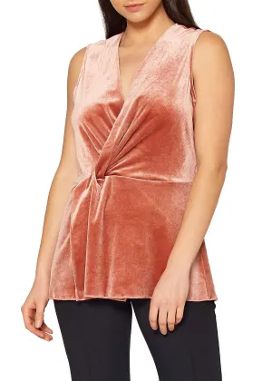Women's Velvet Twist Front Sleeveless Top