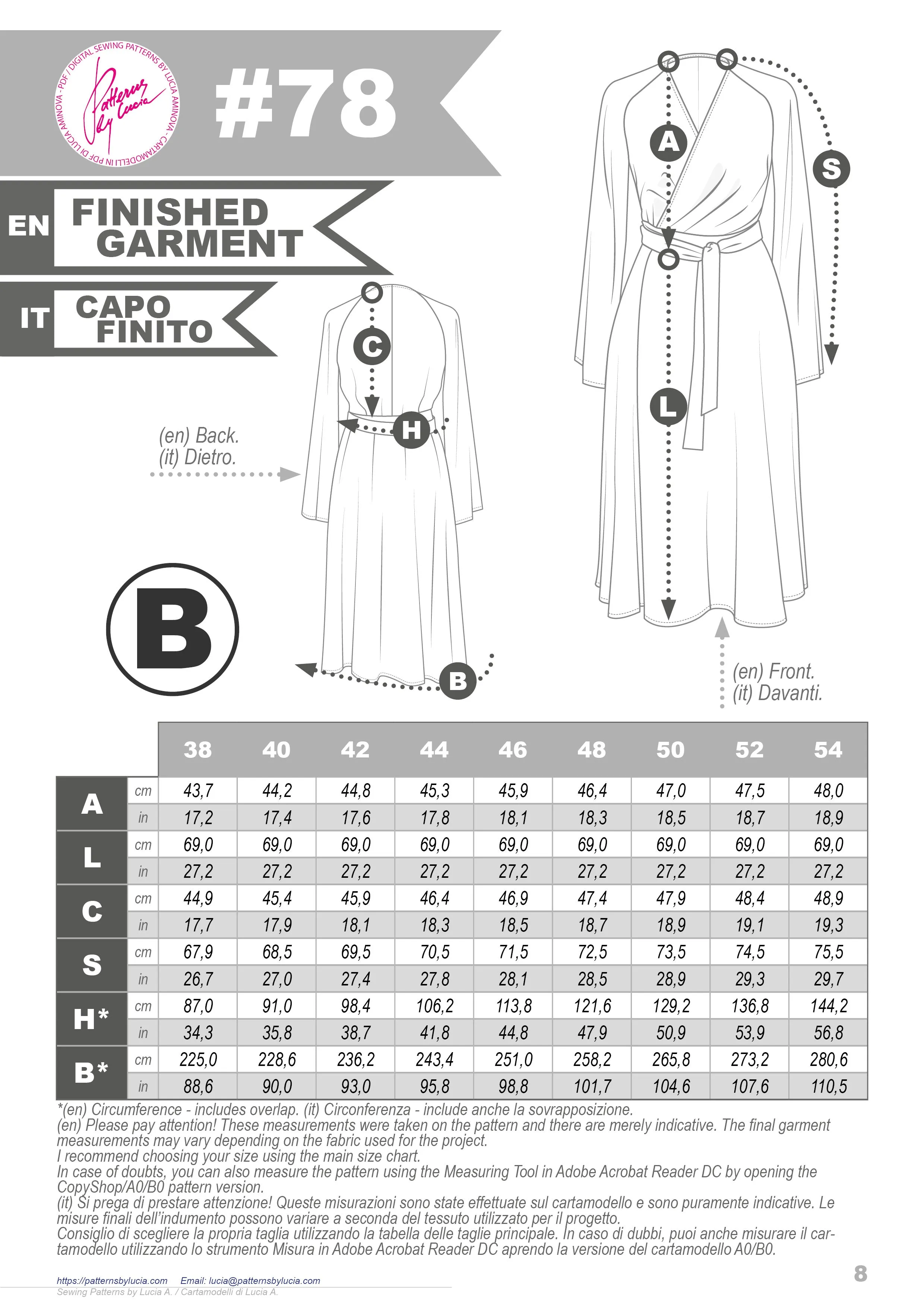 Wrap Blouse and Dress Sewing Pattern N.78