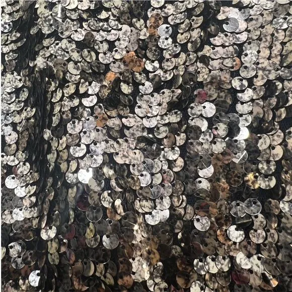 Y2K Arden B Gold Sequin Mini Dress Drape Top Bodycon Skirt Dolman Sleeve Size S