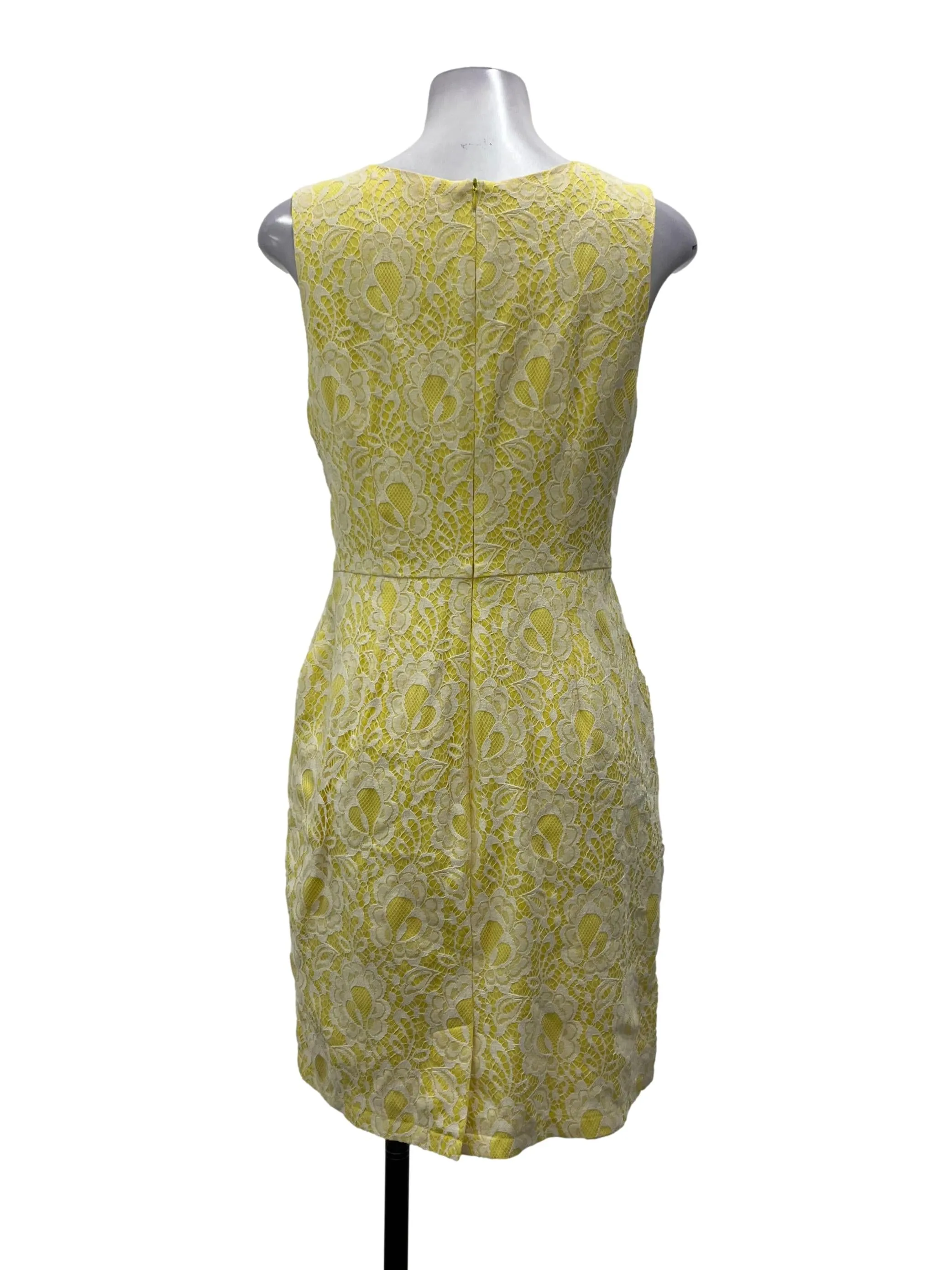 Yellow Laced Pencil Dress