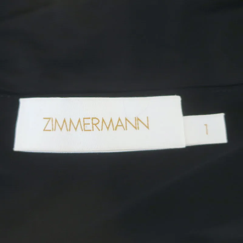Zimmermann Crush Off the Shoulder Maxi Dress Black Jersey Size 1