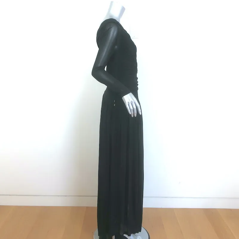 Zimmermann Crush Off the Shoulder Maxi Dress Black Jersey Size 1